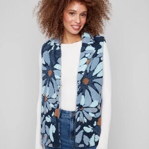 CHARLIE B Blue Floral Vest